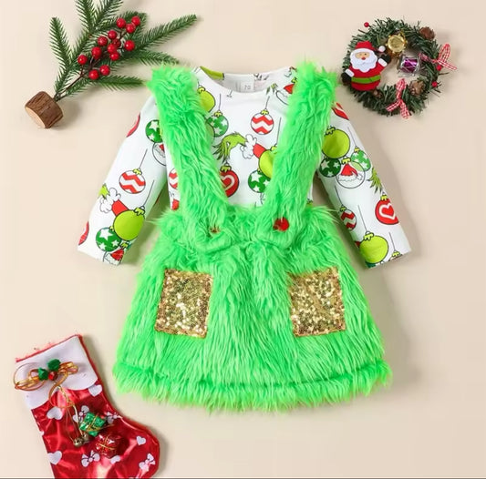 Baby Grinchmas Onesie and Suspender