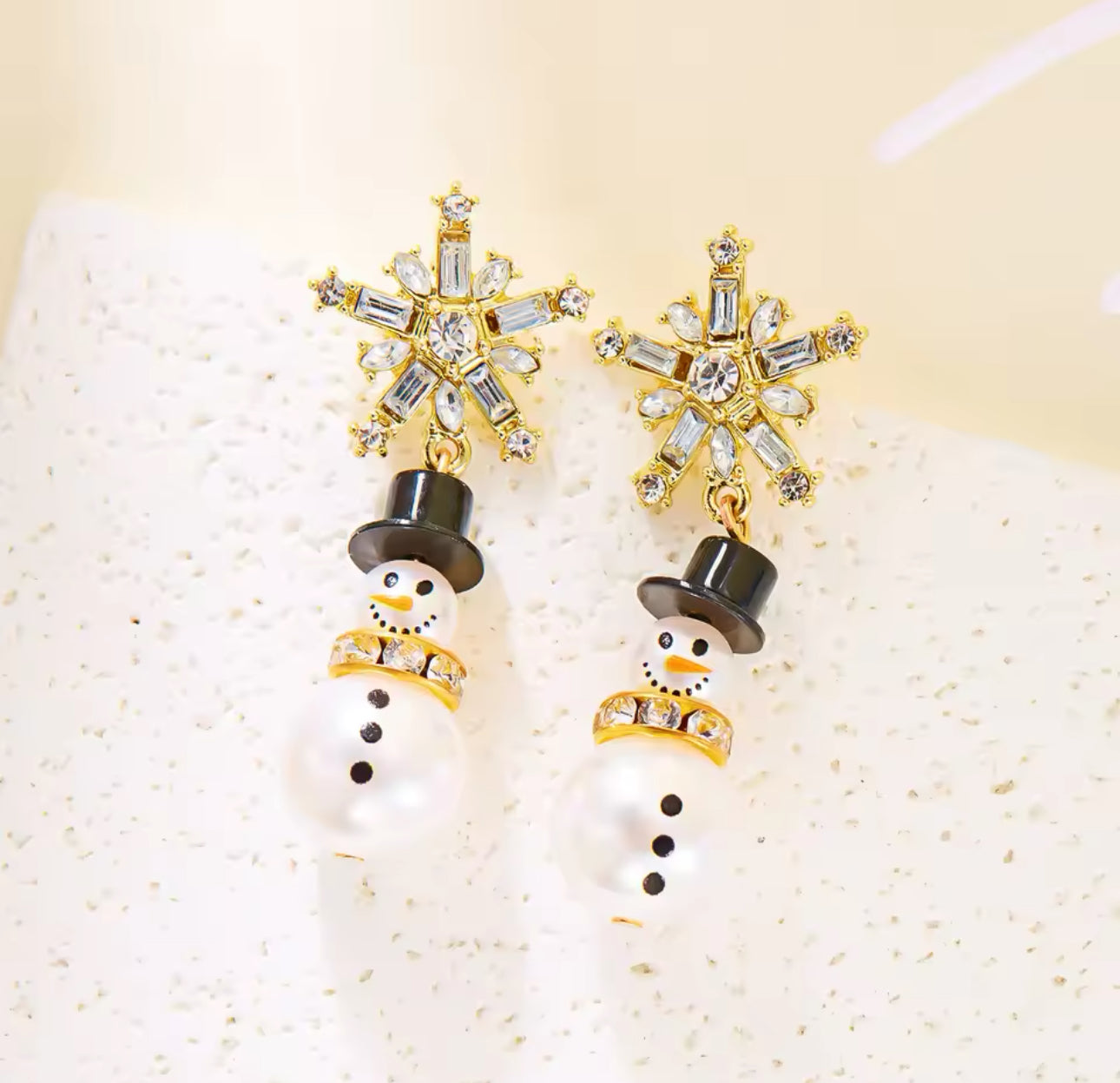 Snowflake and Snowman Earrings