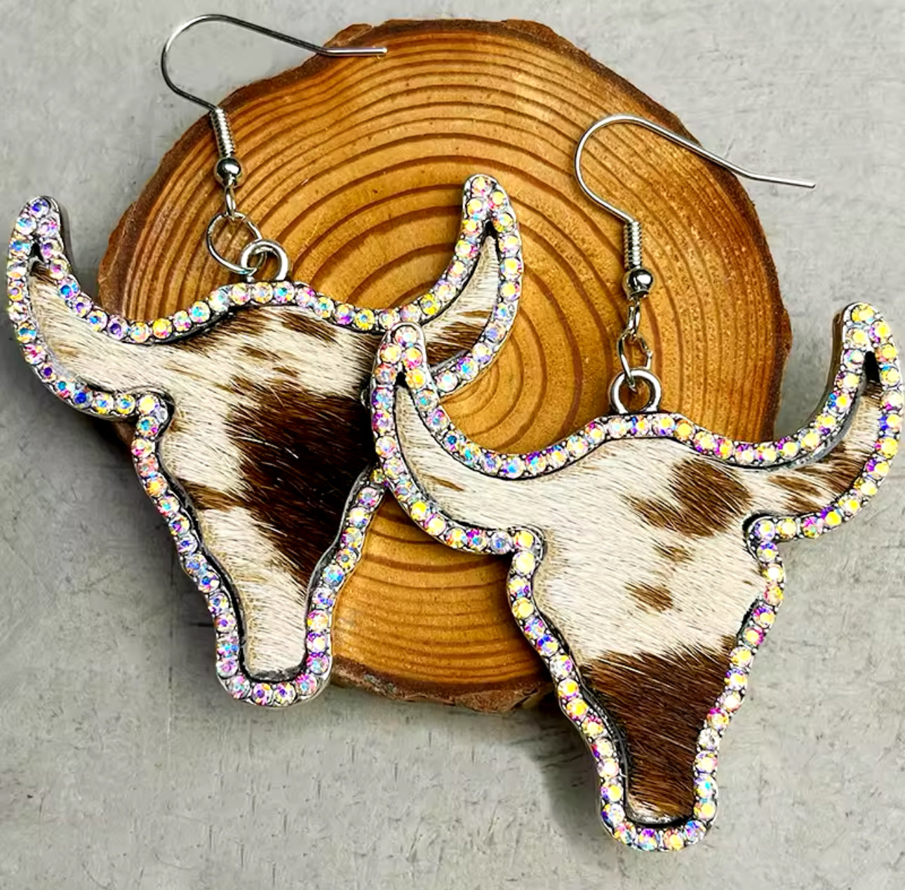 Large Texas LongHorn Earrings