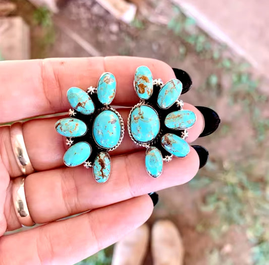 Turquoise Cluster Earrings