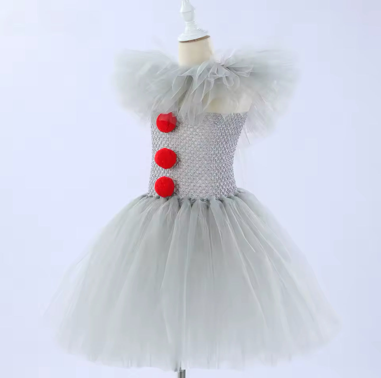 Grey Creepy Clown Costume