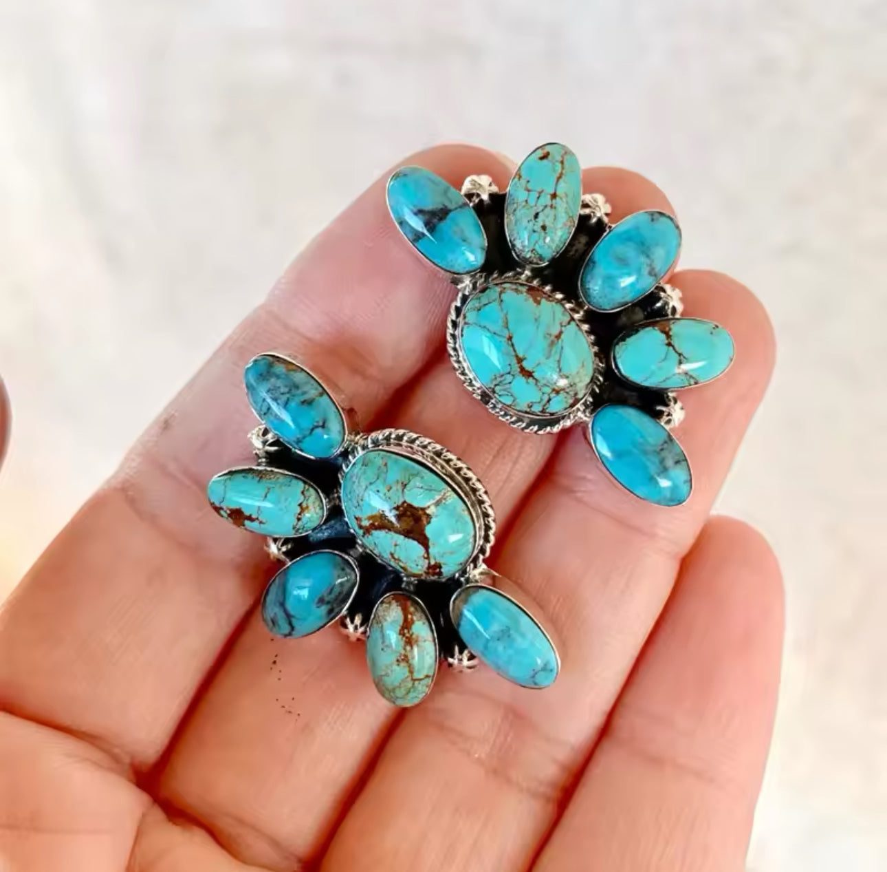 Turquoise Cluster Earrings