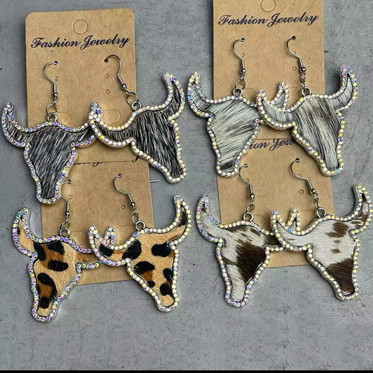 Large Texas LongHorn Earrings