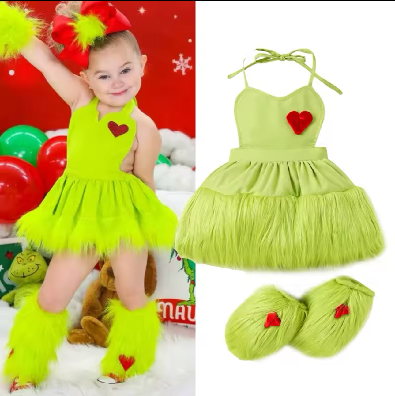 6M to 24M Sleeveless 2piece Grinchmas Outfit