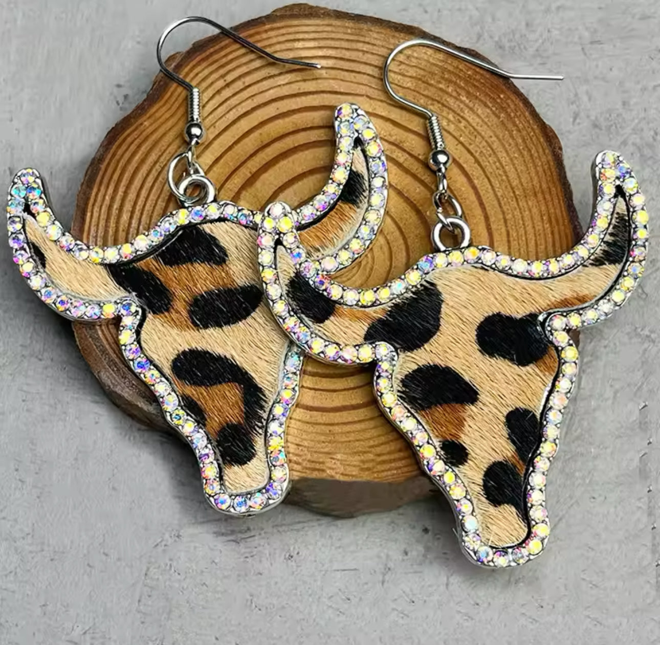 Large Texas LongHorn Earrings