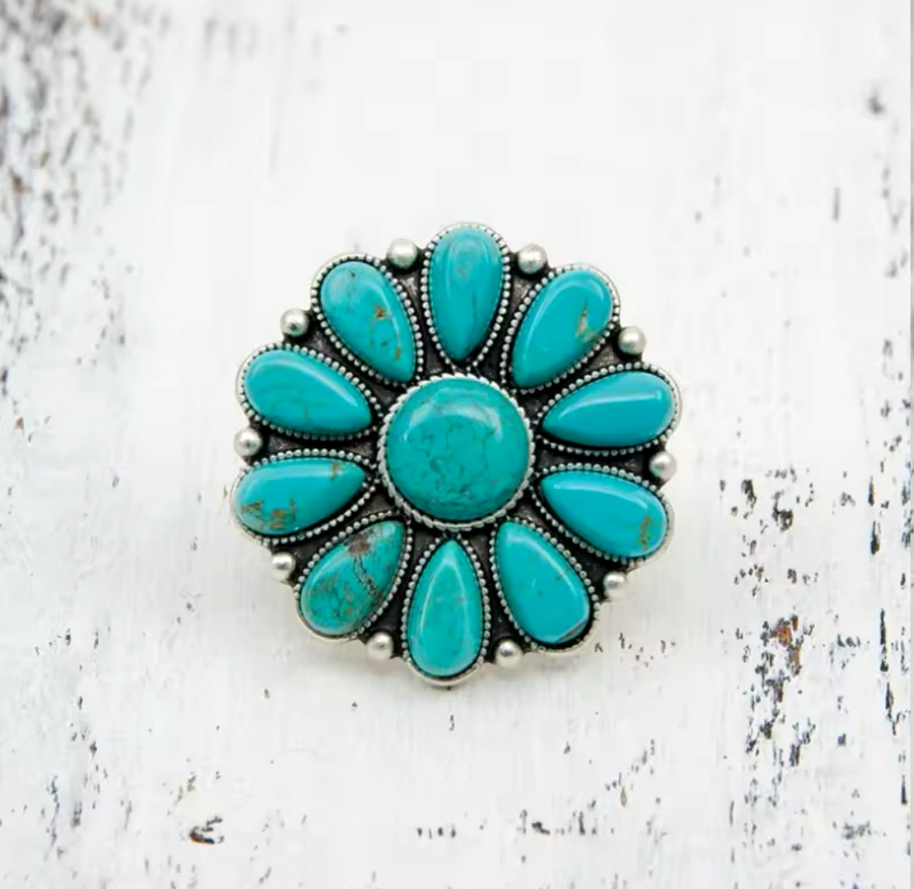 Turquoise Flower ring